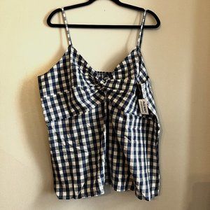 NWT Blue and White Gingham Tank Top | Old Navy